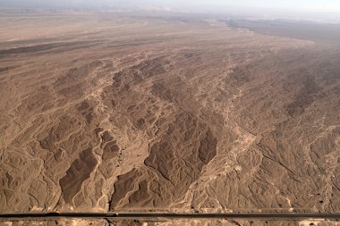 Nazca lines - Dry river bed - aerial view clipart