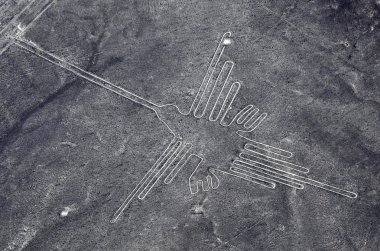 Nazca Lines - Humming Bird - Aerial View clipart