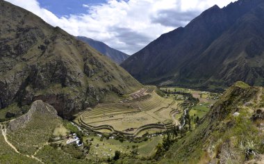 Llactapata Ruins on the Inca Trail clipart