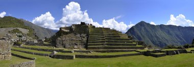 Panorama of Terraces at Macchu Picchu clipart