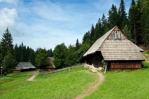 木製の屋根付き伝統的木造住宅 — ストック写真