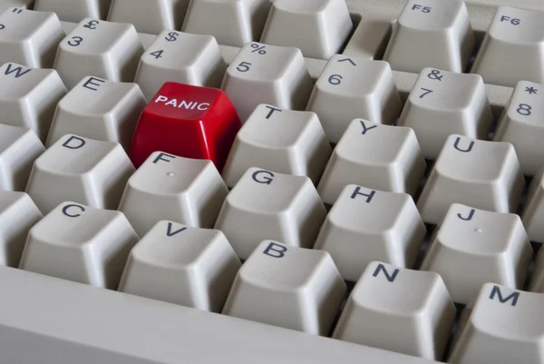 Röd panik-knapp — Stockfoto