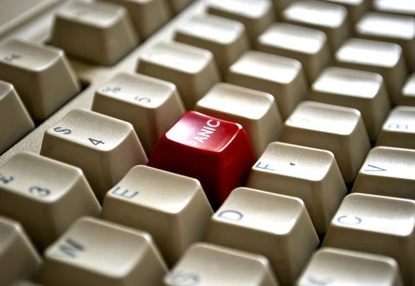 Red Panic botão close-up — Fotografia de Stock