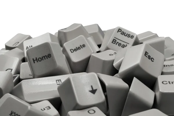 Lote de teclas de teclado de computador branco — Fotografia de Stock