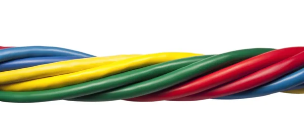 Renkli bükülmüş ethernet ağ kabloları — Stok fotoğraf