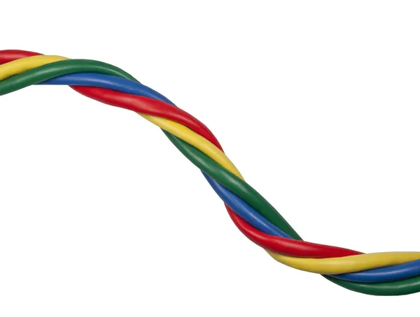 Jaskrawo kolorowe skręcone kable sieciowe ethernet — Zdjęcie stockowe