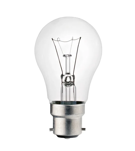 Glödlampa med bajonett isolerad på vit — Stockfoto