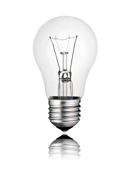 Ideas - Perfect Lightbulb Photo with Reflection — Stock Photo, Image