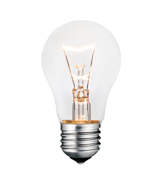 Glowing Lightbulb Photo Isolated on White Background — Stock Photo, Image