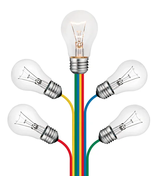 Různé myšlenky - žárovka koncepce izolovaných na bílém — Stock fotografie