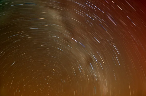 Star Trails in the desert — Stock Photo, Image