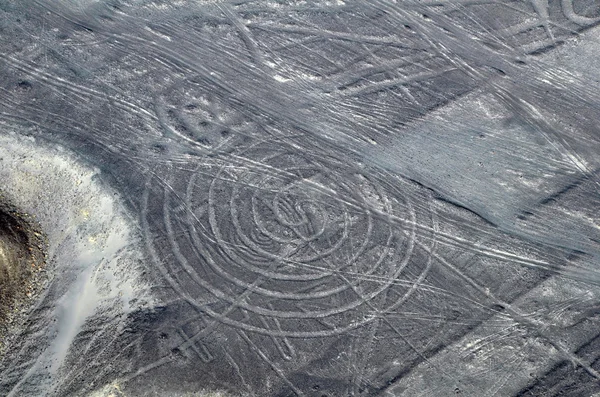 Nazca lijnen - spiraal - luchtfoto — Stockfoto