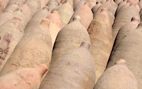 Ряд глини Вино Ферменція зберігання горщики — стокове фото