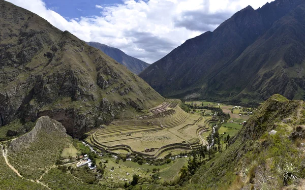 Llactapata Ruínas na Trilha Inca — Fotografia de Stock