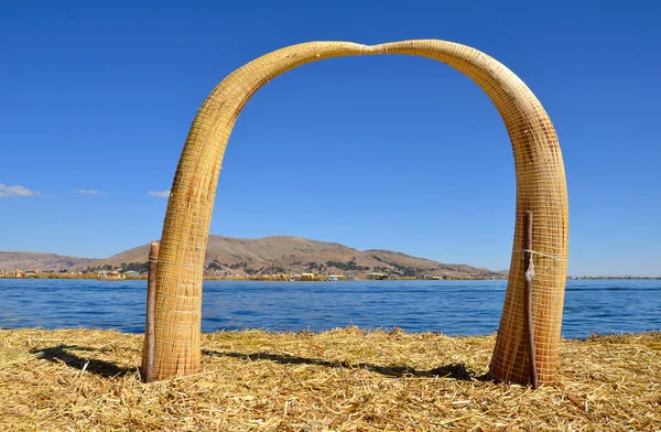 stock image Arch Made of Reed on Uros Floating Island