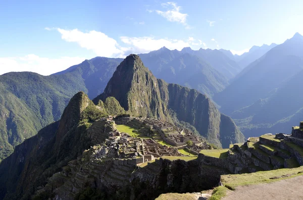 Peru Panorama de Machu Pichu com Wayna Peak — Fotografia de Stock
