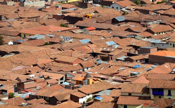 Vista de la azotea de la ciudad de chabolas en Cuzco — Foto de Stock