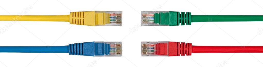 Four Multi Colored Network Cables