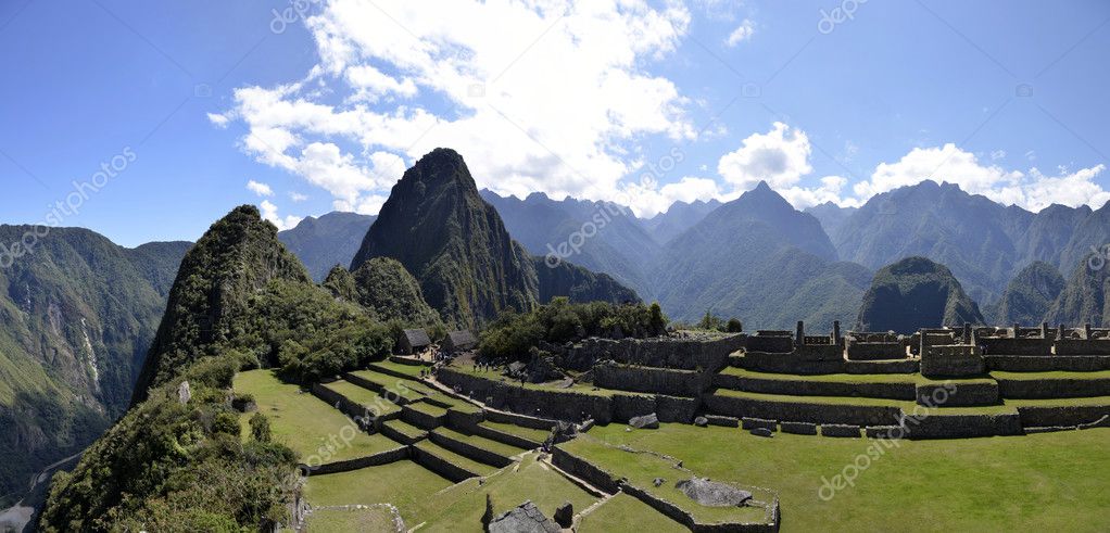 Terraces of Machu Pichu with Huayna Picchu