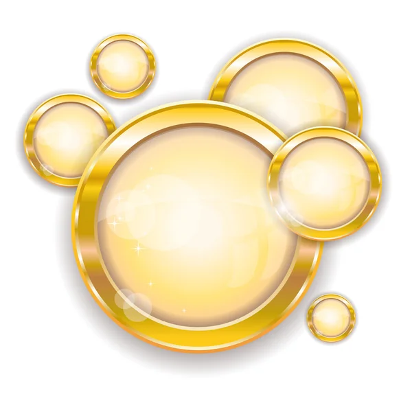 Gouden cirkel frames — Stockvector