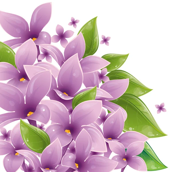 Diseño floral con lila — Vector de stock