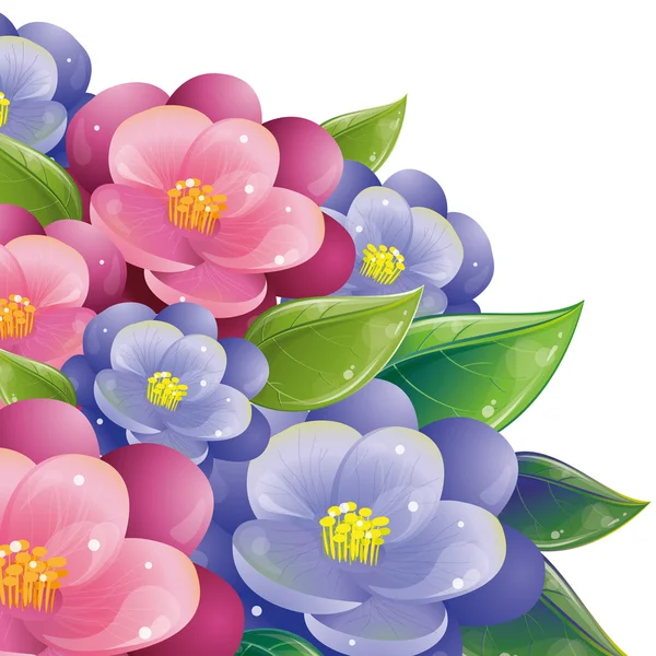 Diseño floral con violeta — Vector de stock