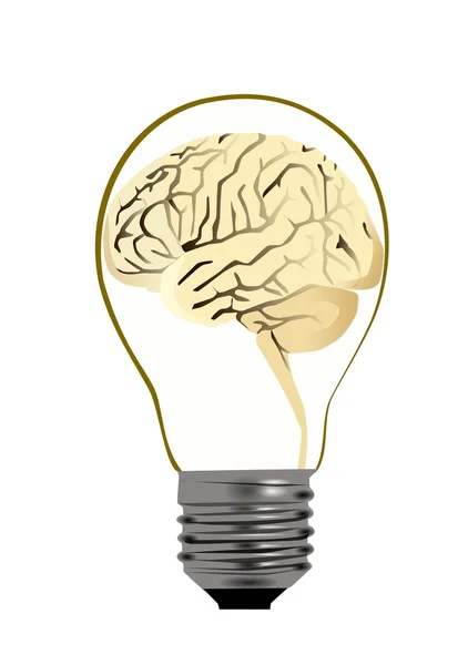 Cervello di lampadina — Vettoriale Stock