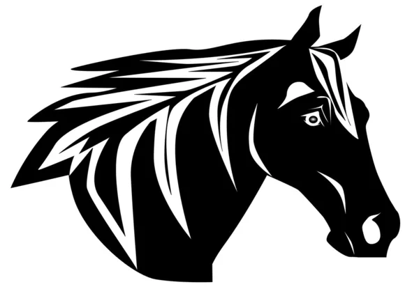 Silueta hlavy koně — Stockový vektor