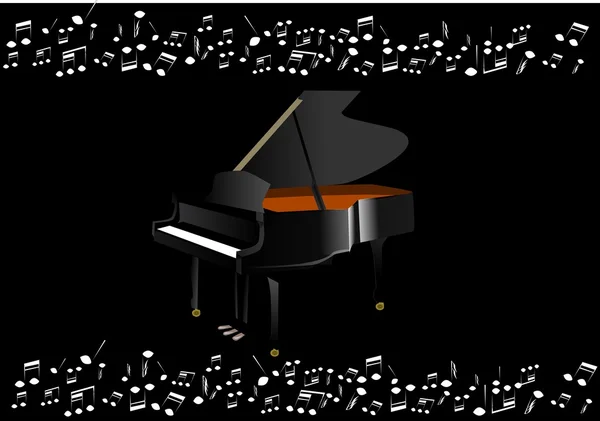 Чорний фортепіано — стоковий вектор