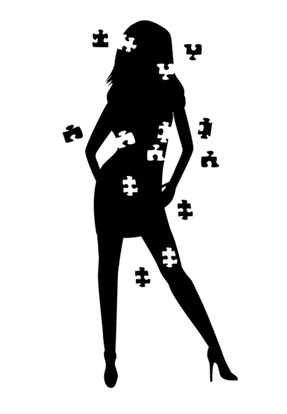 여자 퍼즐 로열티 프리 스톡 일러스트레이션
