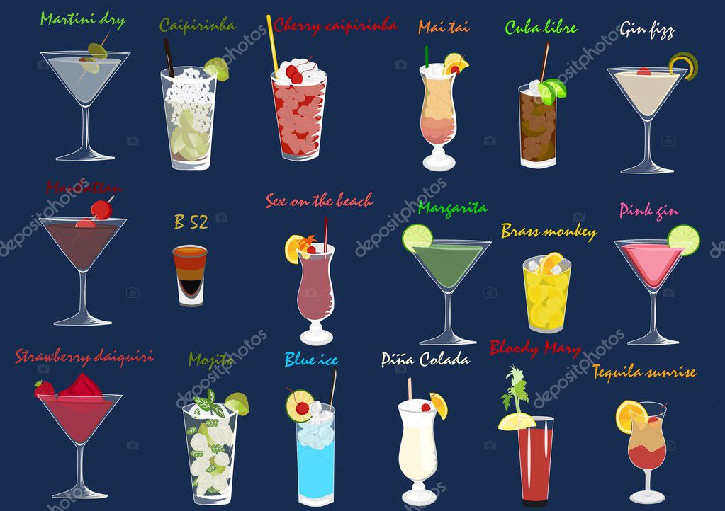 Coctails set Stock Vector by ©Barca3979 7541063