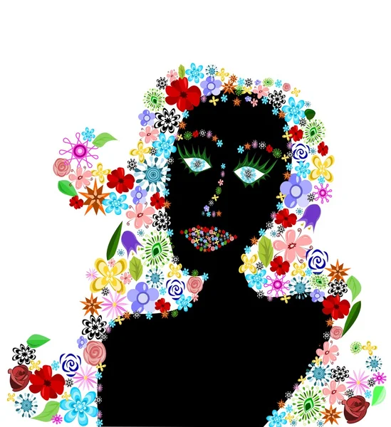 Mujer floral — Archivo Imágenes Vectoriales