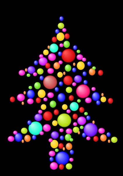 Christmas tree with balls — Stock Vector