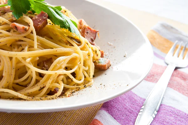 Spaghetti alla carbonara Stock Kép