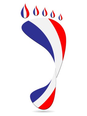 footprint with france flag clipart