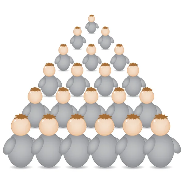 Piramide formatie gemaakt van buddys — Stockvector