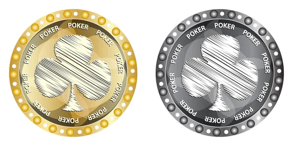 Elementos de poker trevo — Vetor de Stock