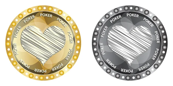 Éléments de poker coeur — Image vectorielle