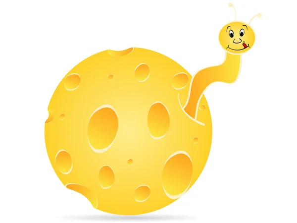 Cheese ball with worm — Stock Vector