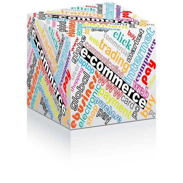 Boîte e-commerce colorée — Image vectorielle