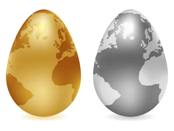 Golden and silver egg — Stock Vector