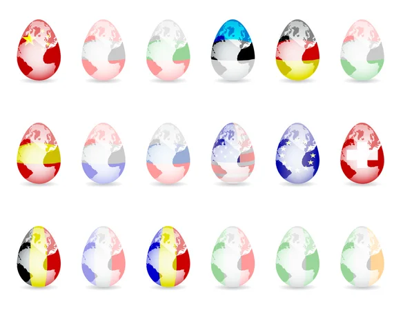Пасхальные яйца с флагом — стоковый вектор