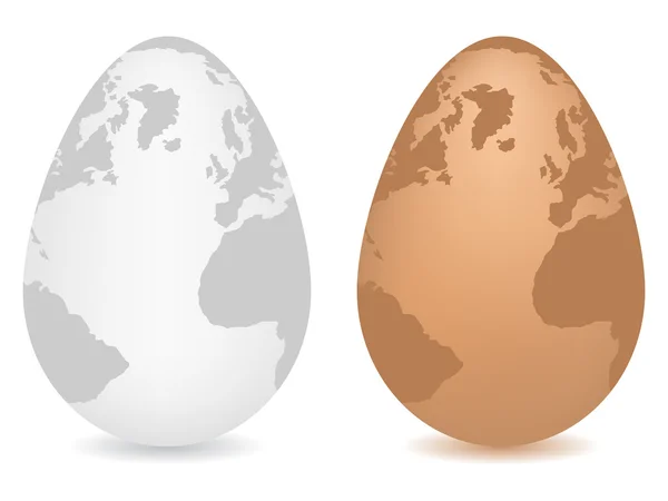 Ovos com mapa do mundo — Vetor de Stock