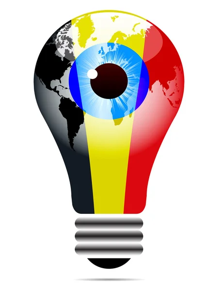 Ampoule avec drapeau belge — Image vectorielle