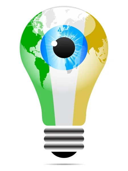 Light bulb with irelanden flag — Stock Vector