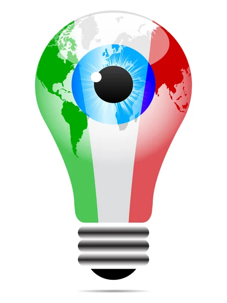 Lamp met Italië vlag — Stockvector