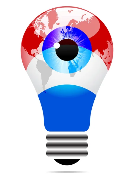 Ampoule avec drapeau luxembourgeois — Image vectorielle