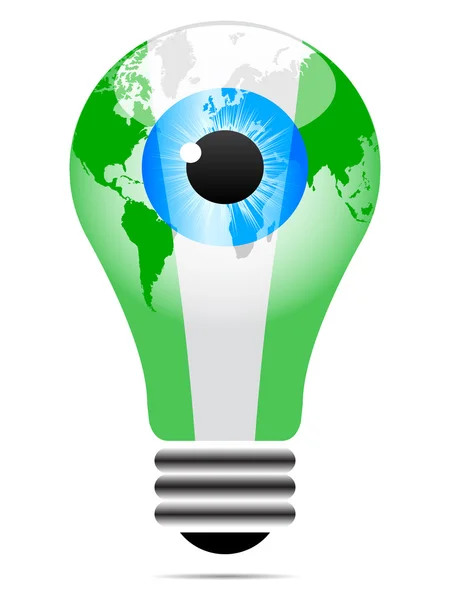Light bulb with nigerian flag — Stock Vector