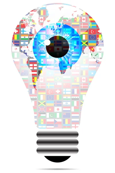Глобальная лампочка — стоковый вектор