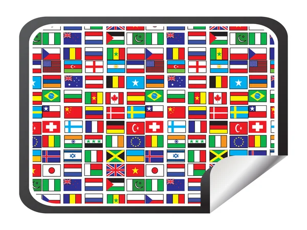 Стикер с мировыми флагами — стоковый вектор